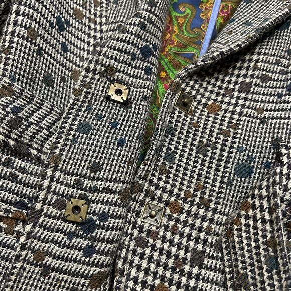 Robert Graham Wool Blazer Suit Jacket Herringbone Geometric Pattern Size 4 Women - Picture 4 of 10